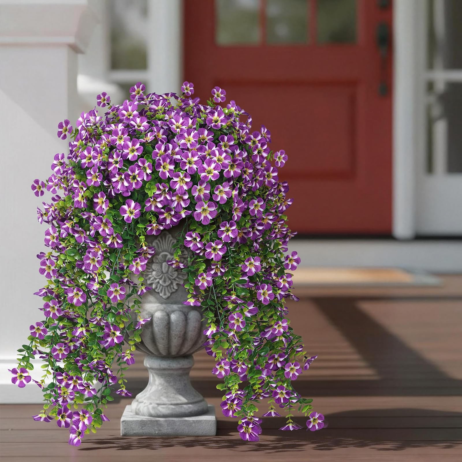 4 Bundles Artificial Hanging Morning Glory Flowers for Outdoor, Realistic Han…