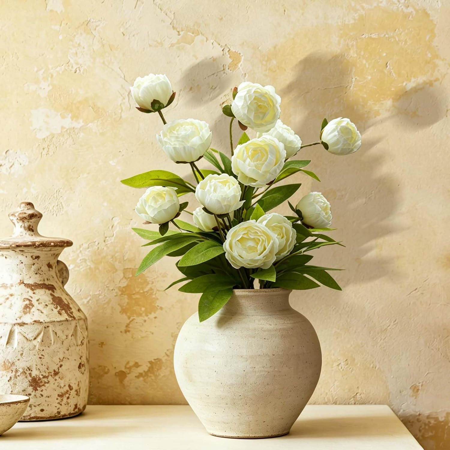27″ Silk Faux Peony Flowers – 8 Pcs for Home, Wedding & Office Decor