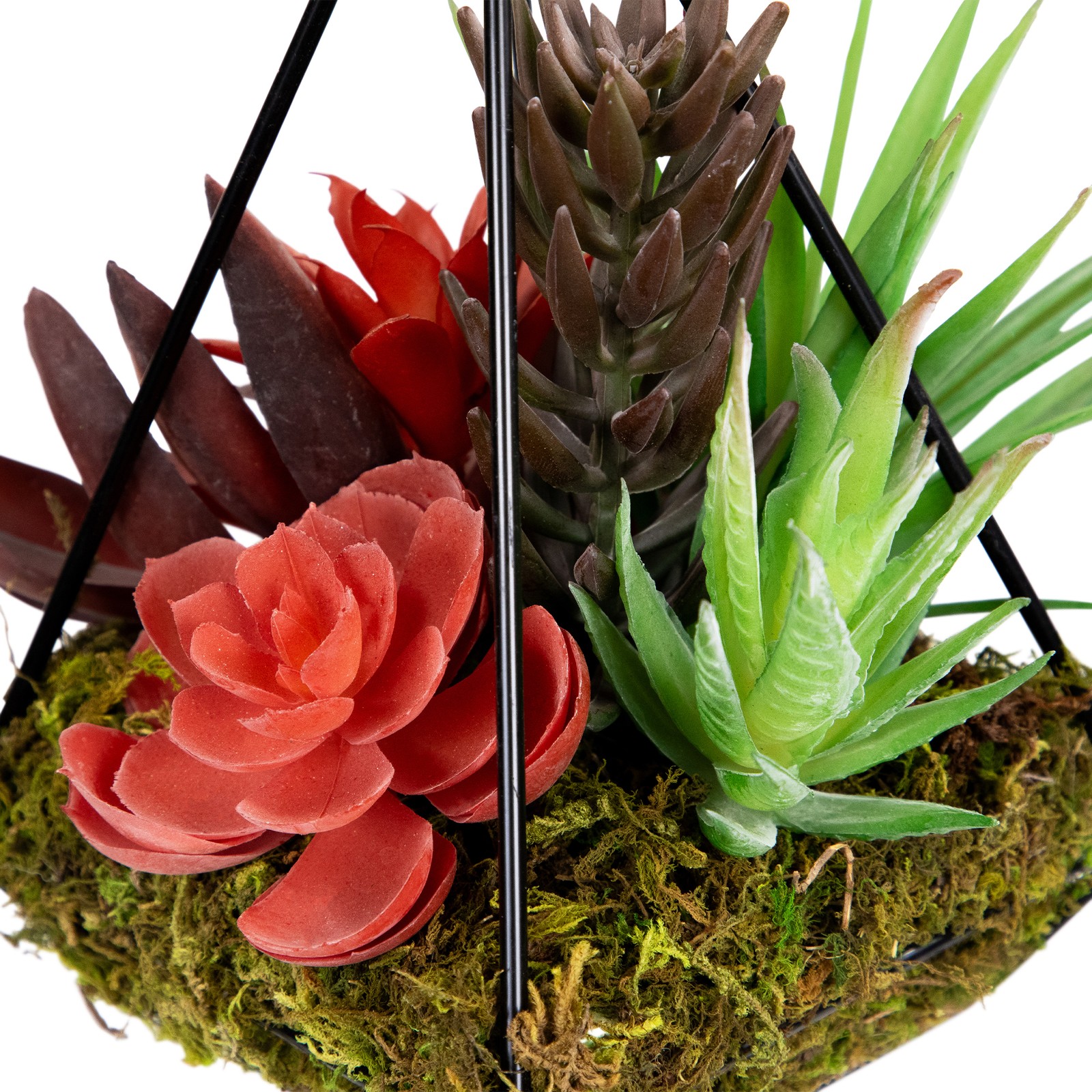 Northlight 9″ Artificial Succulents Arrangement 4Sided Copper Metal Wire Frame