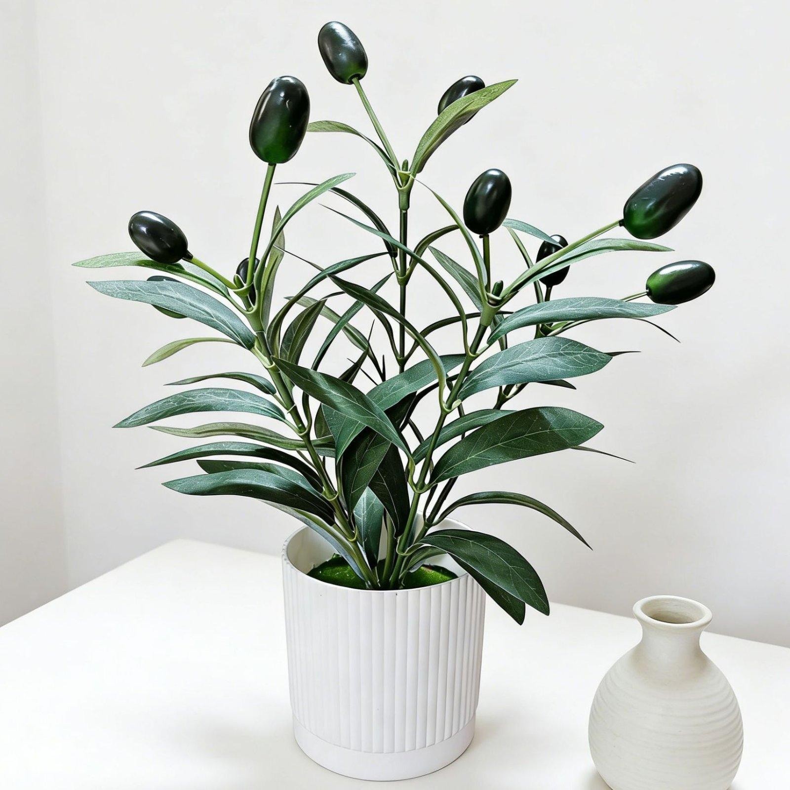 Artificial Olive Tree Plant Tabletop Ornament for Office Indoor Coffee Table