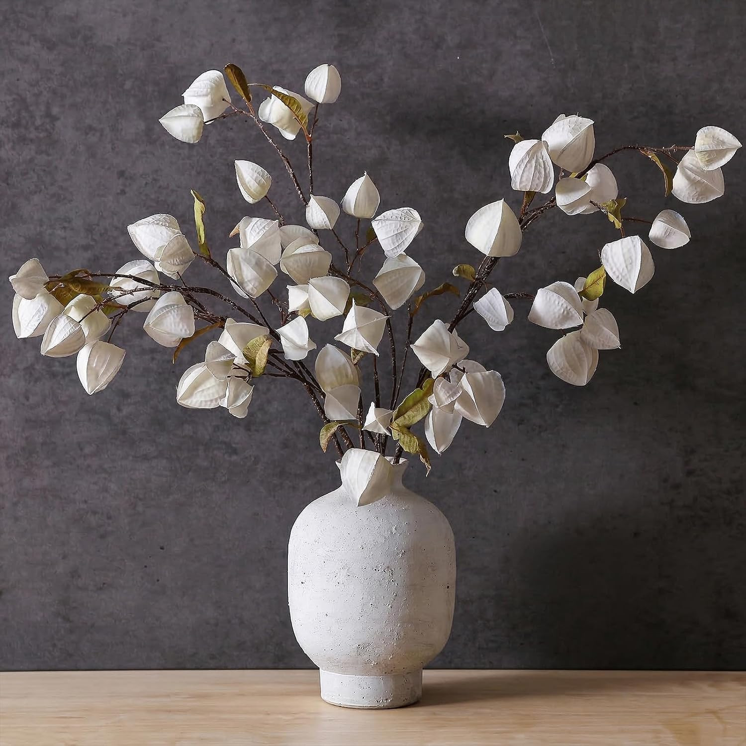 4PCS Faux Physalis Branches – 29″ Cream Cape Gooseberry for Home Decor