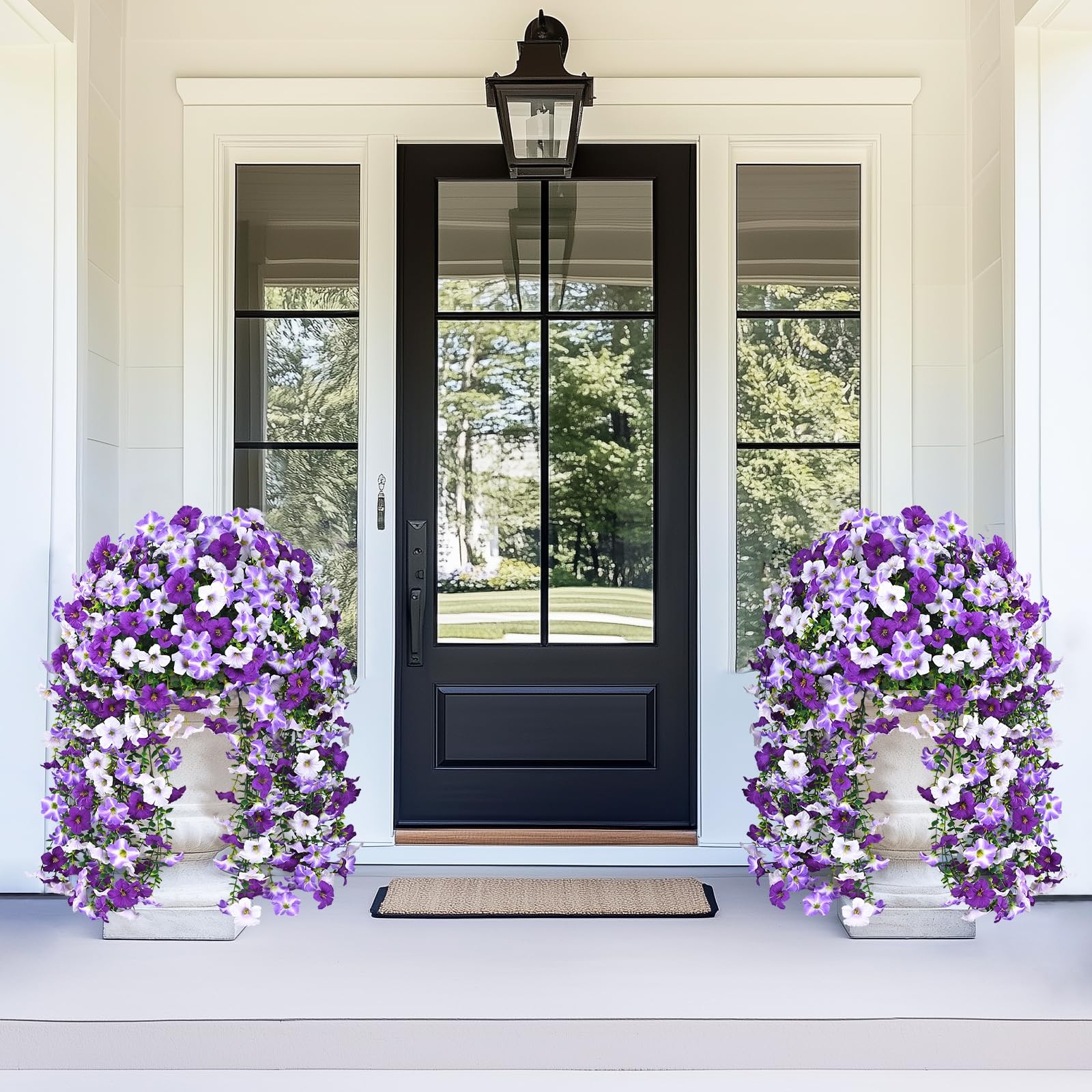 Realistic Artificial Flowers for Outdoors, 2 PCS Full UV Resistant Artificial…