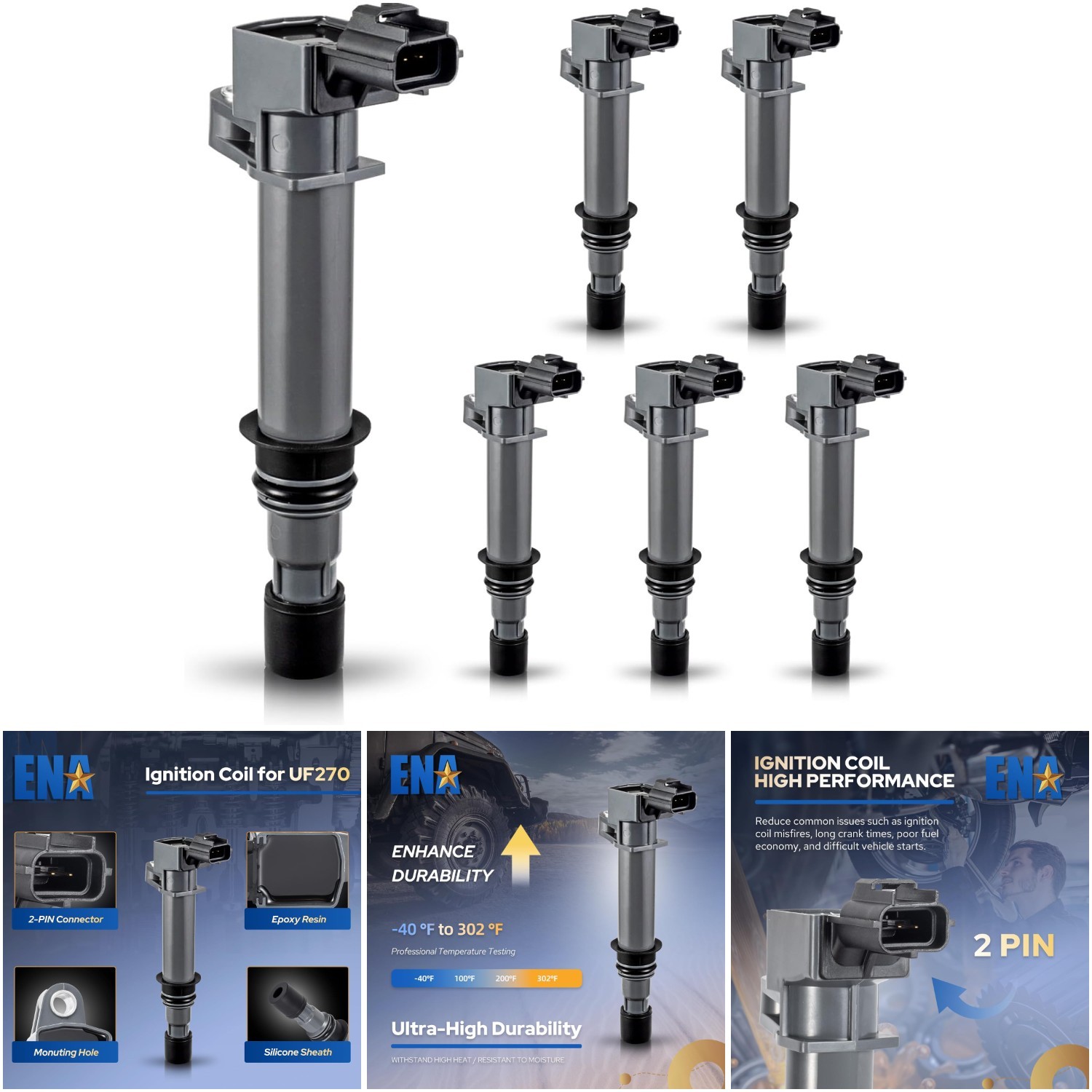Ignition Coil Pack Dodge Jeep Mitsubishi 3.7L 3.9L 4.7L V6 V8 Replacement