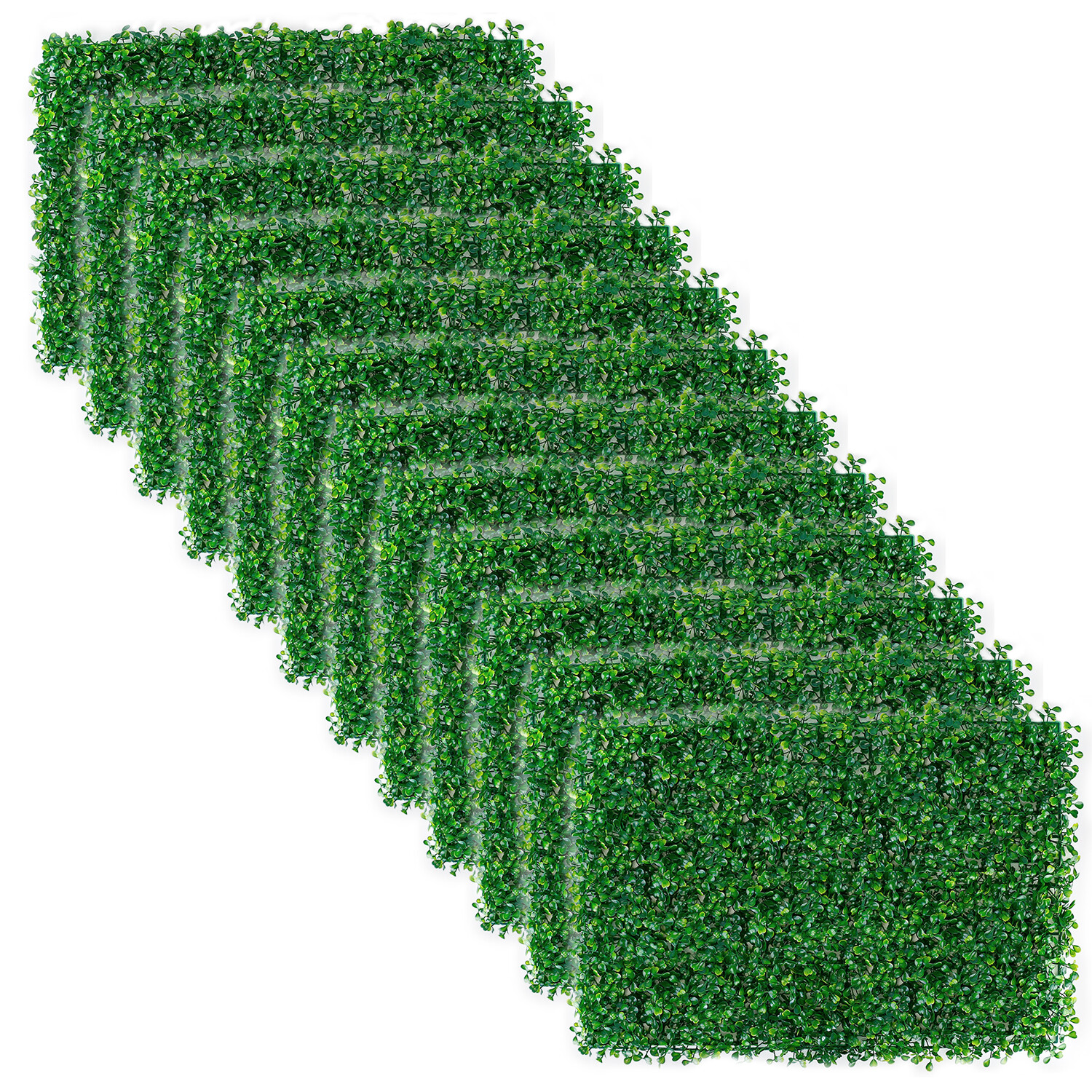 12/24 Pcs Artificial Plant Boxwood Mat Fence Hedge Fake Grass Decor 23.6×15.75in