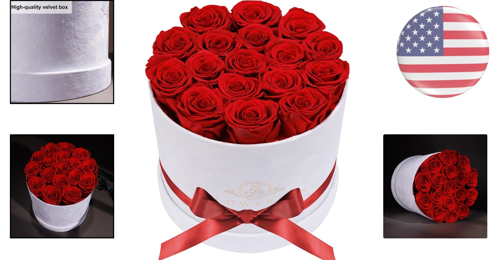 Elegant 17 Red Roses in Velvet Box – Lasting Gift for Mother’s Day or Birthdays