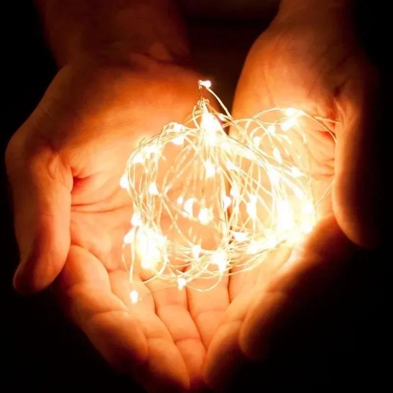 USB LED String Lights Silver Wire Garland Light Waterproof Fairy Lights