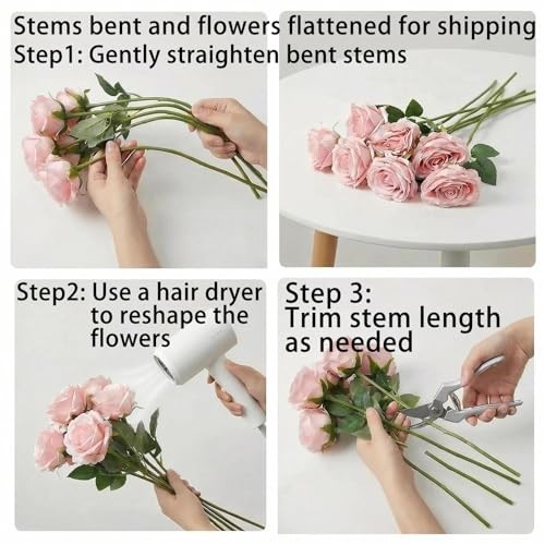 Bulk Black Silk Roses – 4″ Artificial Faux Flowers with Stems for Wedding Decor,