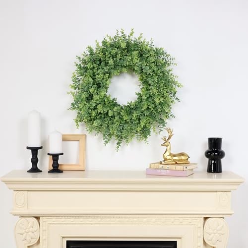 26″ Boxwood Wreath for Front Door, Porch, Window – Large Artificial Boxwood