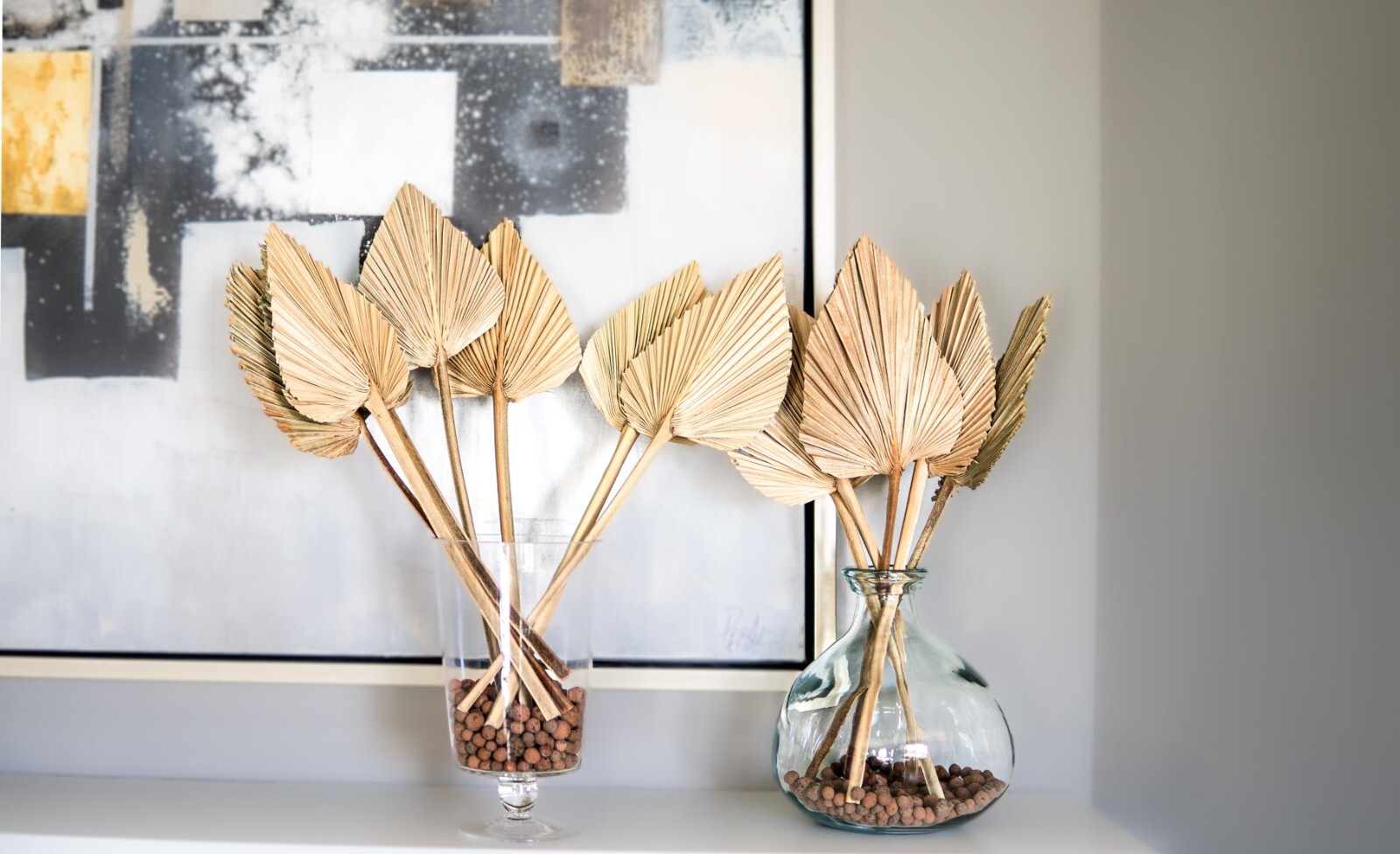 Dried Palm Leaves Pack of 12 Heart Oval Shape Dried Palm Spears