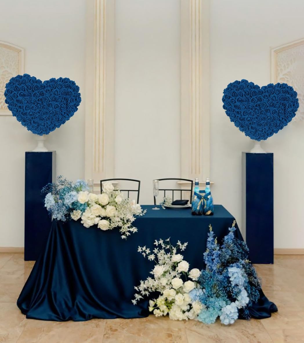 200PCS Navy Blue 1.97 In Foam Rose Heads Artificial Flowers For Craft