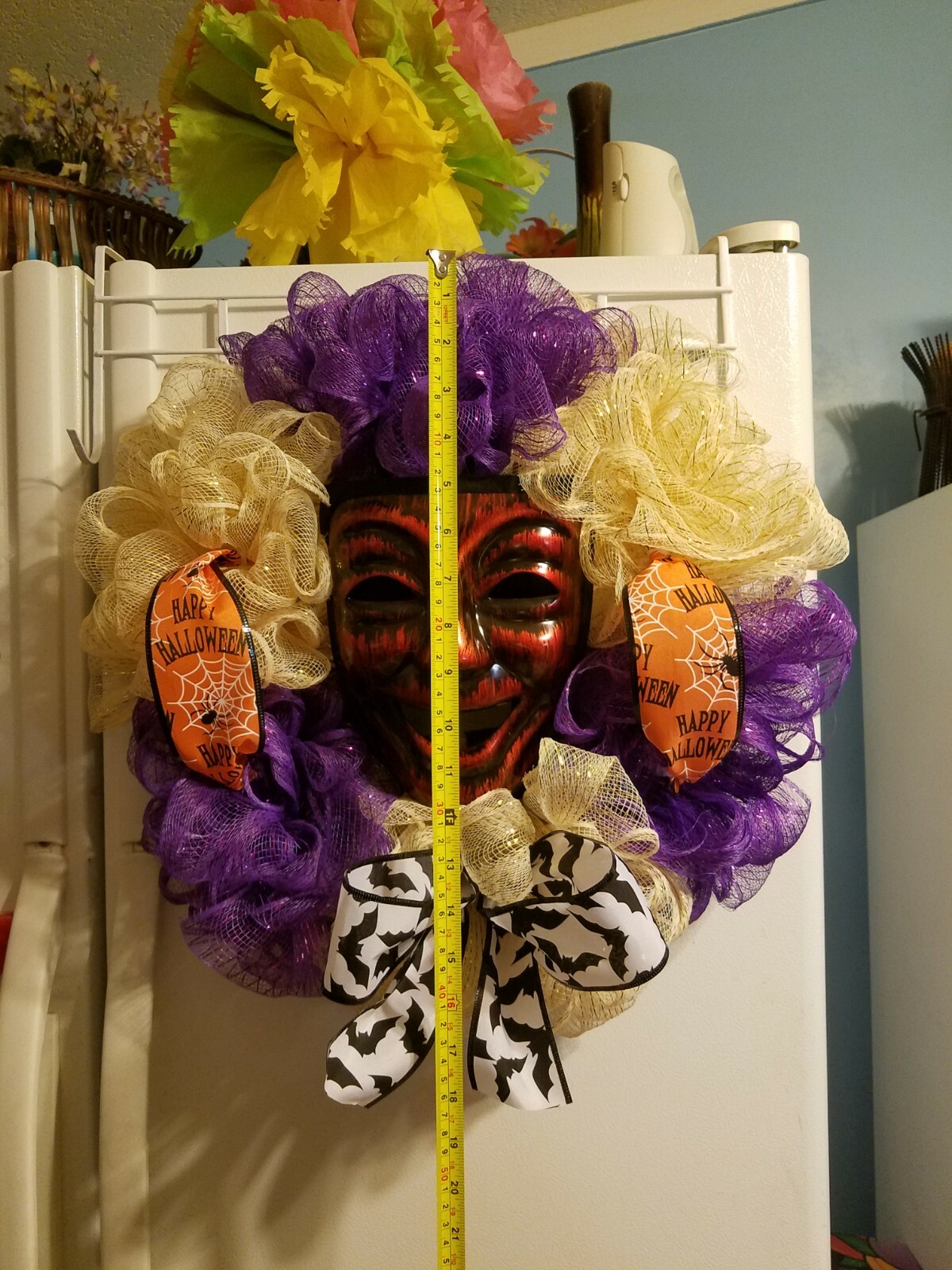 Handmade Rustic finish skull mask Halloween wreath Please go to my page and see