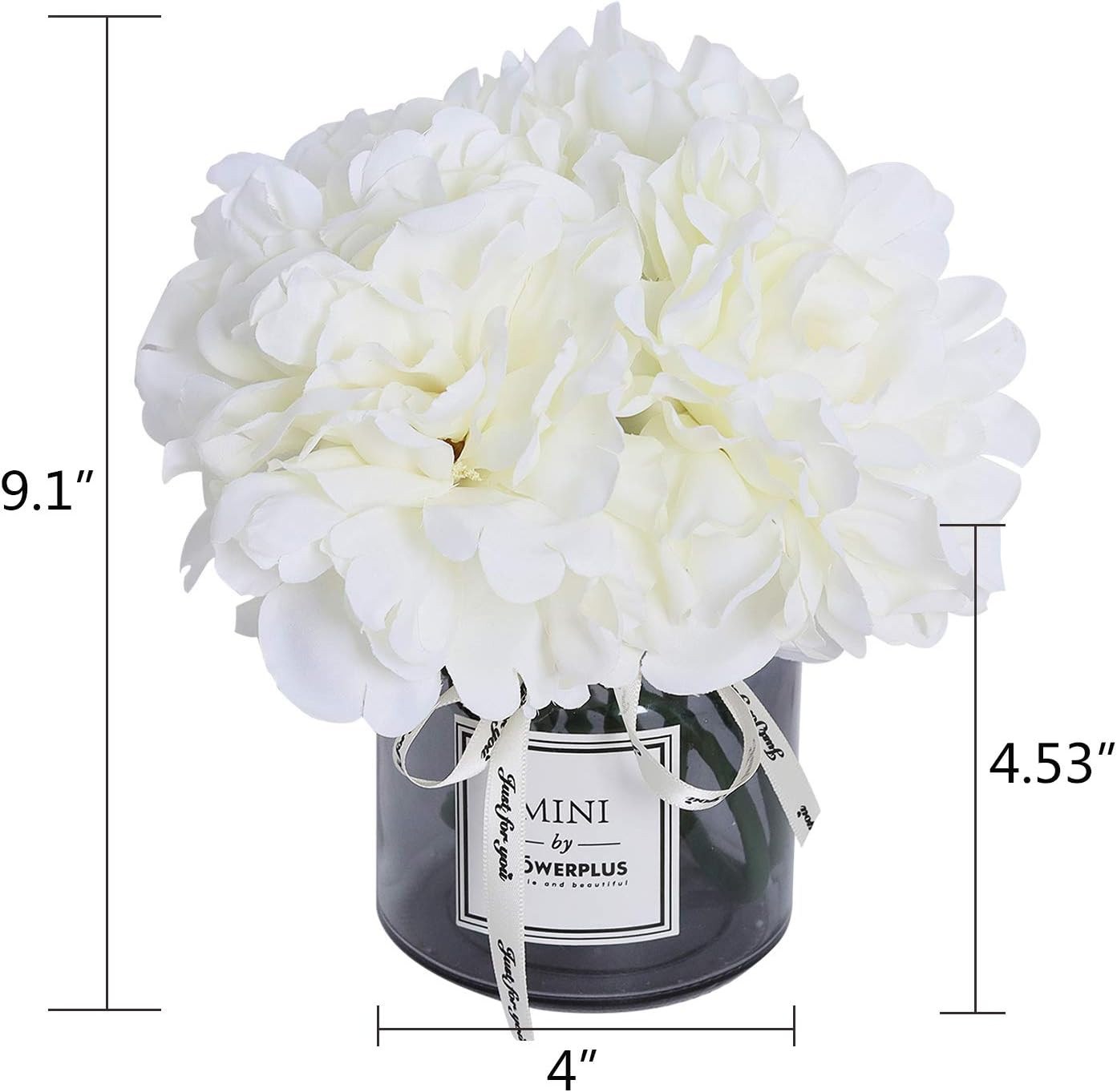 Artificial Peony and Glass Vase Decoration, Ins Style Artificial Flower Glass Bo