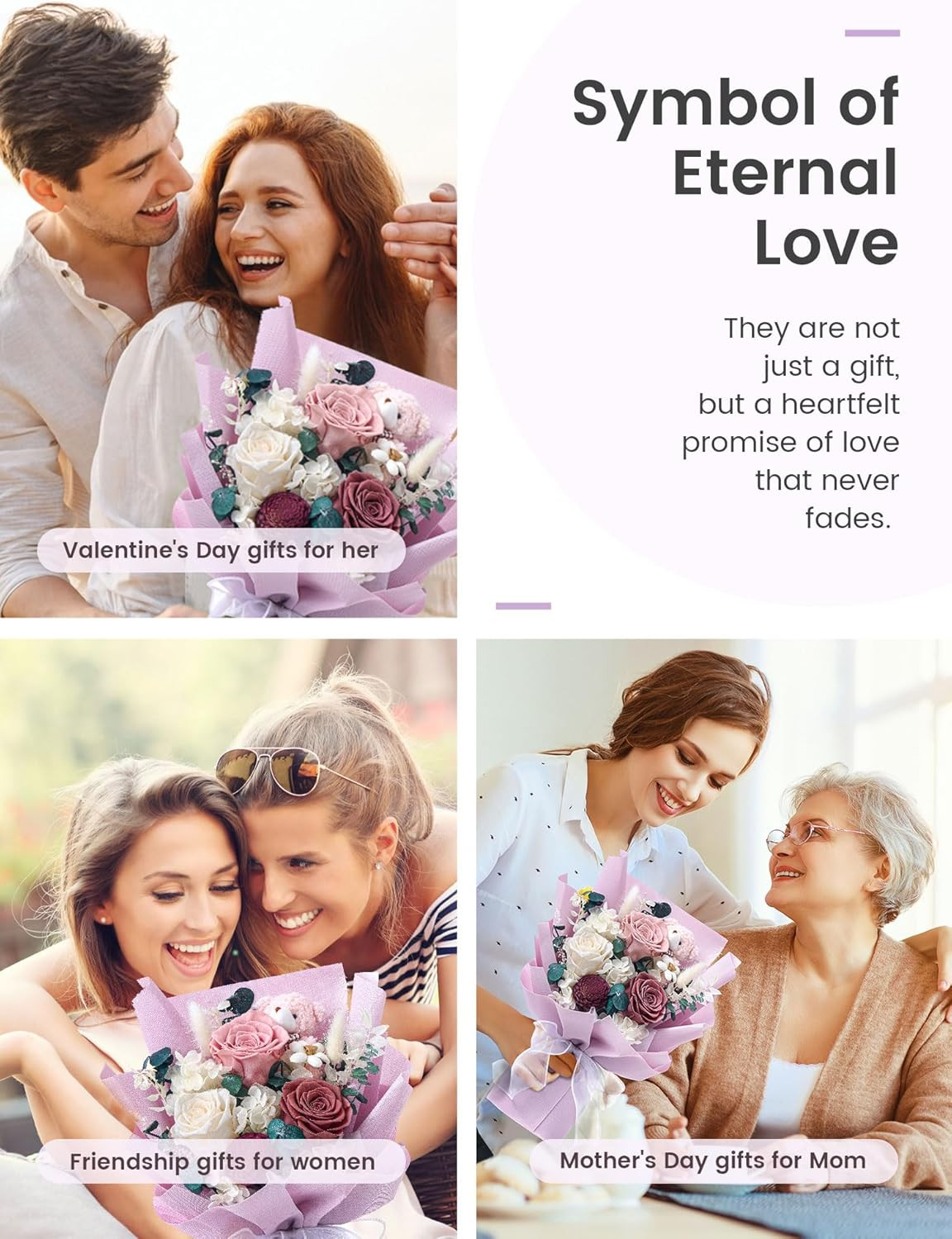 Polylove Forever Flower Bouquet Flowers for Delivery Prime Preserved Roses with