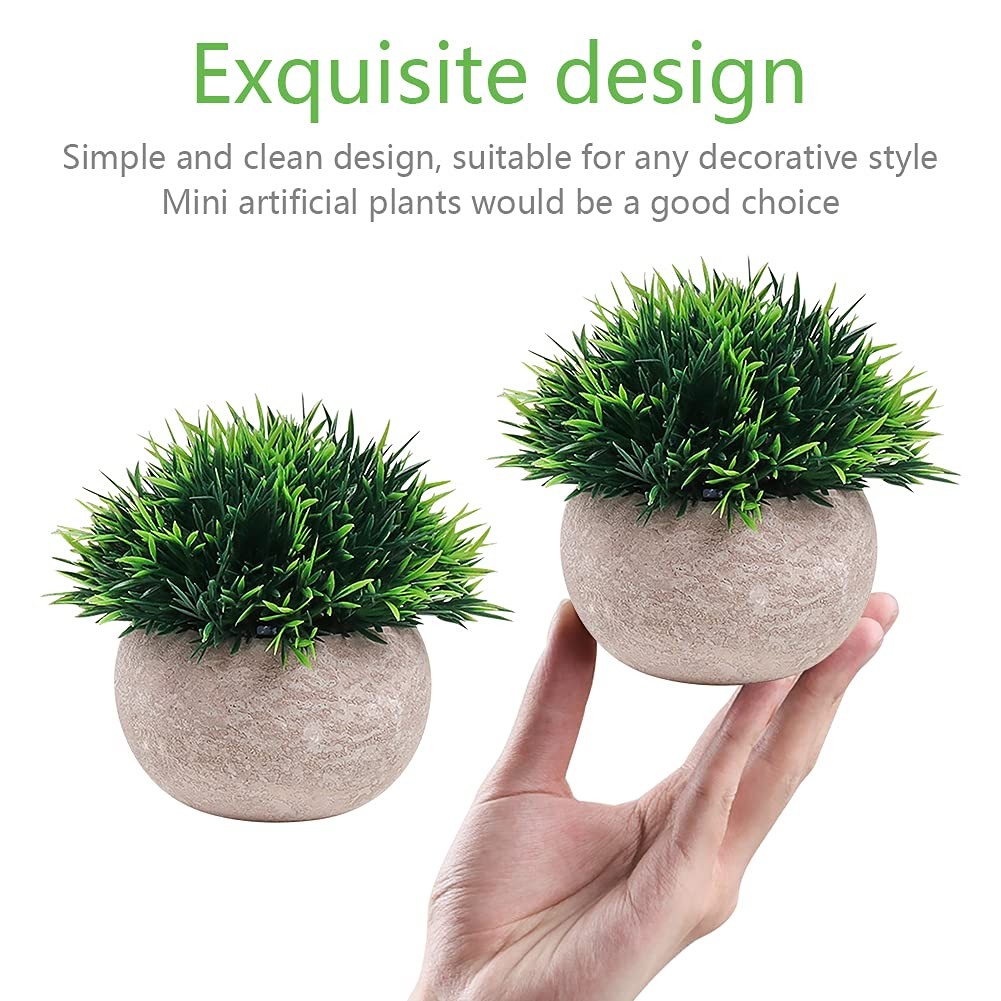 Bibabala Fake Bonsai Plants Faux Plant,Bonsai Short Needle Grass,Garden Deskt…