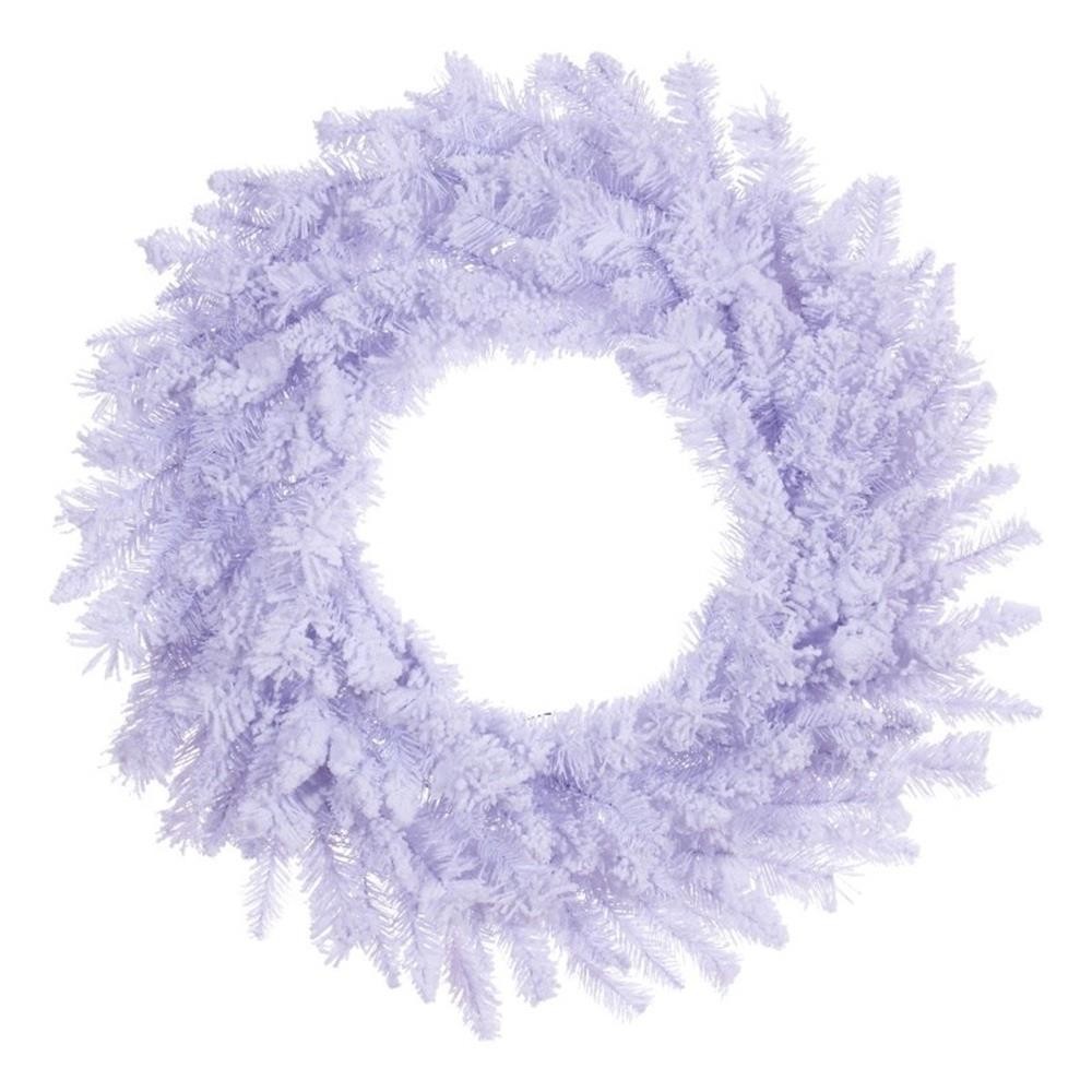 Vickerman 30″ Flocked White Wreath 196T