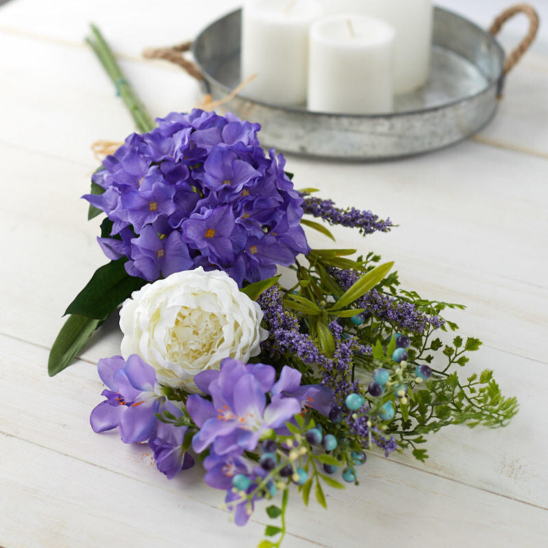 Factory Direct Craft Cream and Lavender Artificial Hydrangea Peony Freesia