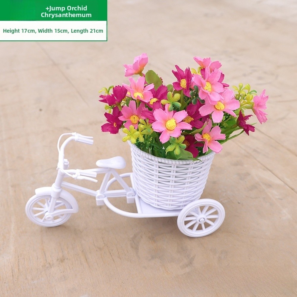 Artificial Silk Flower Cart 21x15x17cm for Wedding Photography Home Decor DIY