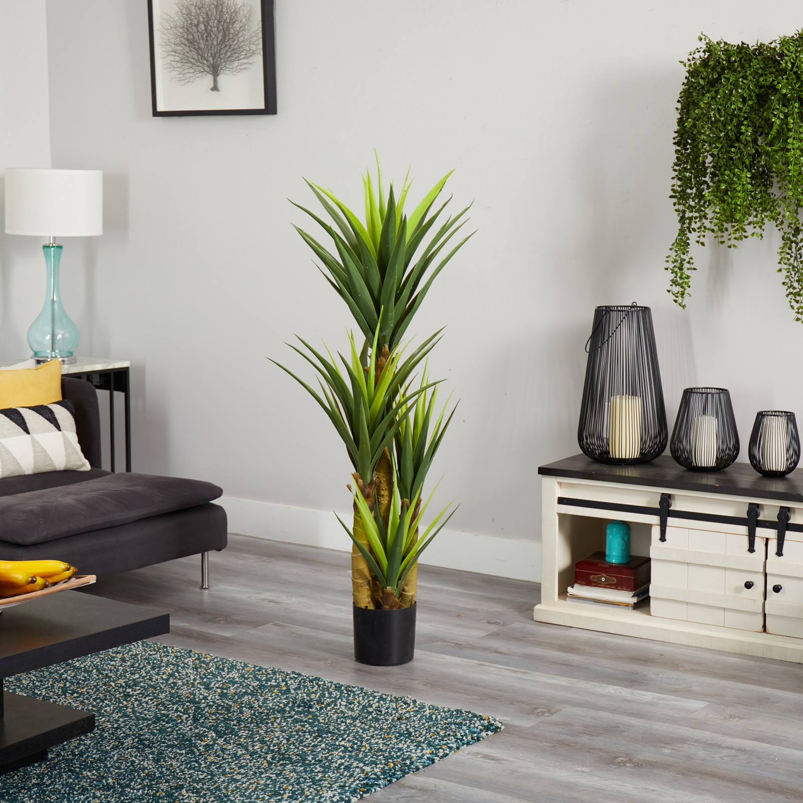 Nearly Natural 4.5ft Dracaena Plant in Green