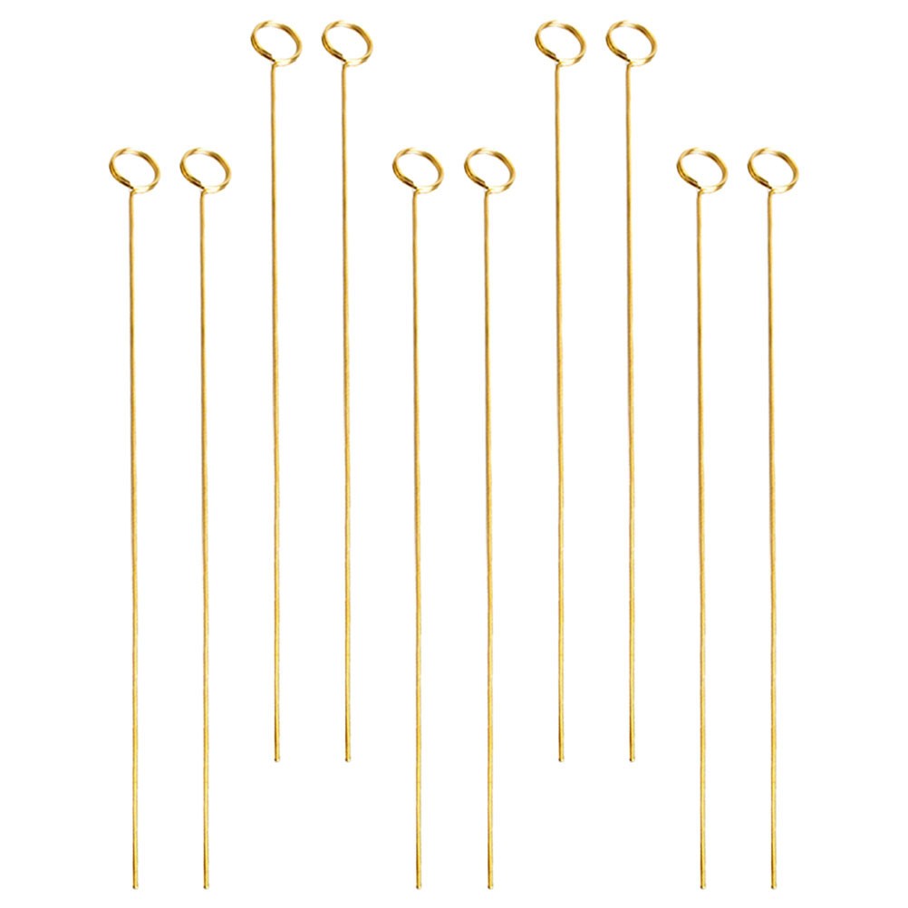 10Pcs Reusable Gold Metal Flower Picks Card Holders for Party and Cake Decor