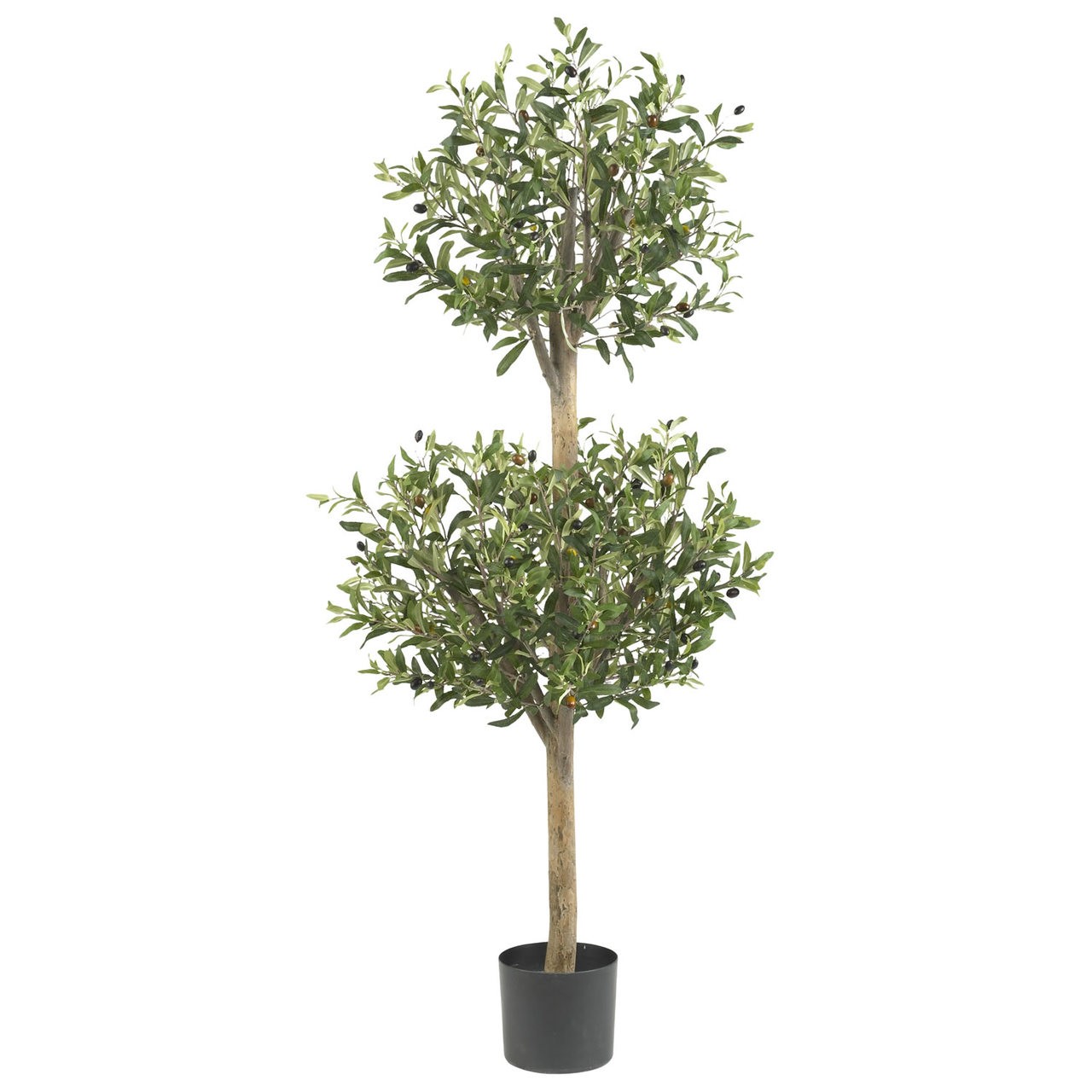 4 1/2 ft DOUBLE BALL OLIVE TOPIARY TREE ARTIFICIAL SILK REALISTIC FAKE