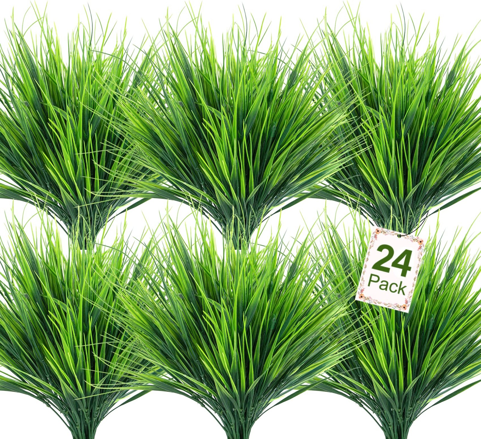 Ouddy Decor 24 Bundles Artificial Plants Outdoors Fake Wheat Grass Faux Greener