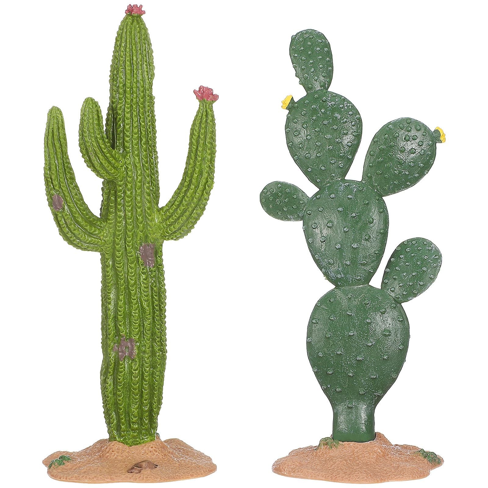 2 Pack Simulated Cactus Adornments Lifelike Cactus Figurine Desktop Decor 5.7…