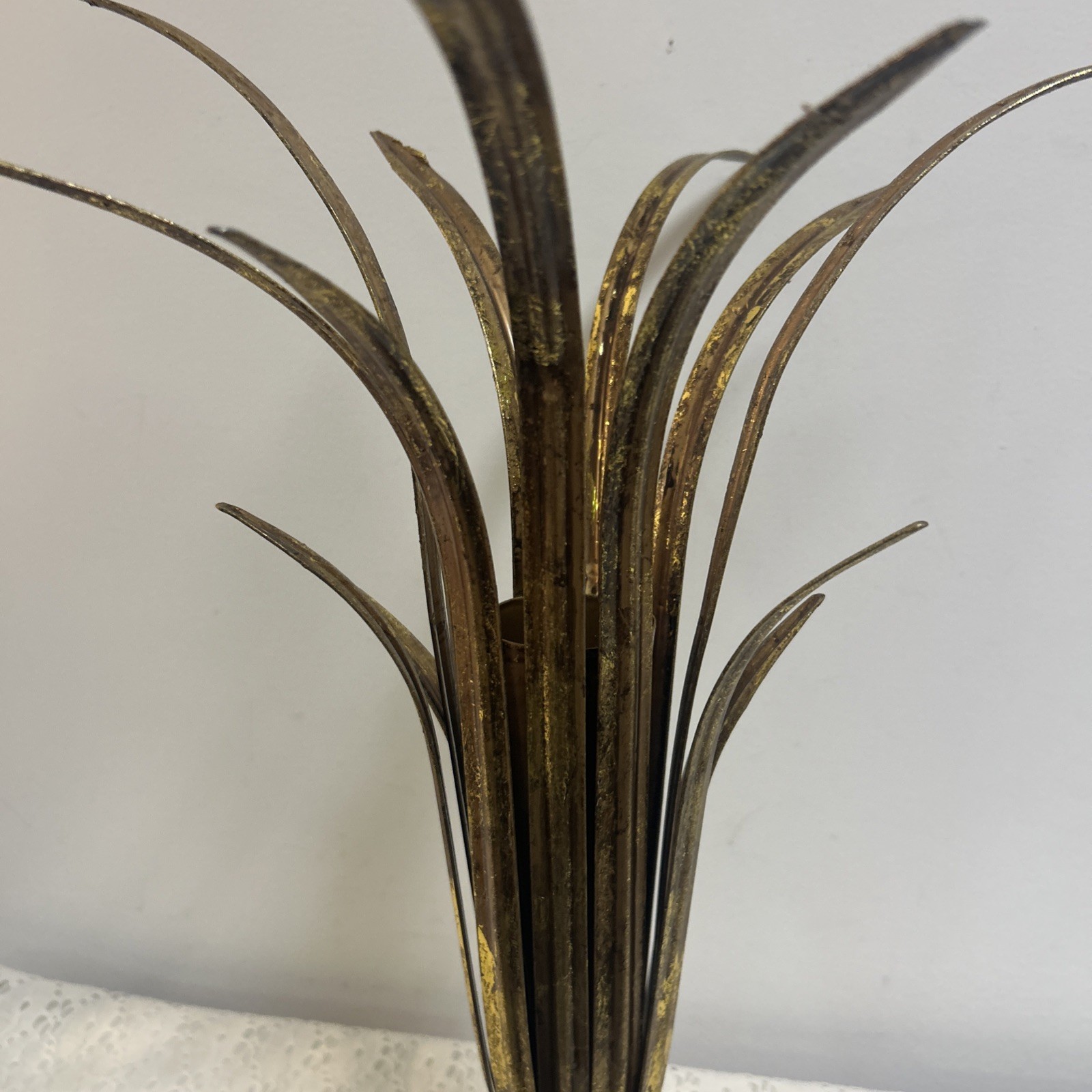 New French Bouquet Holder Home Accessory Displayer Aged Gold Tone Metal Wedding