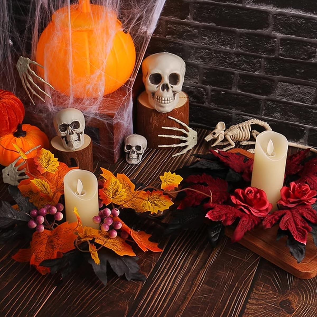 500 PCS Artificial Autumn Maple Leaves Mixed Fall Decor Thanksgiving Day