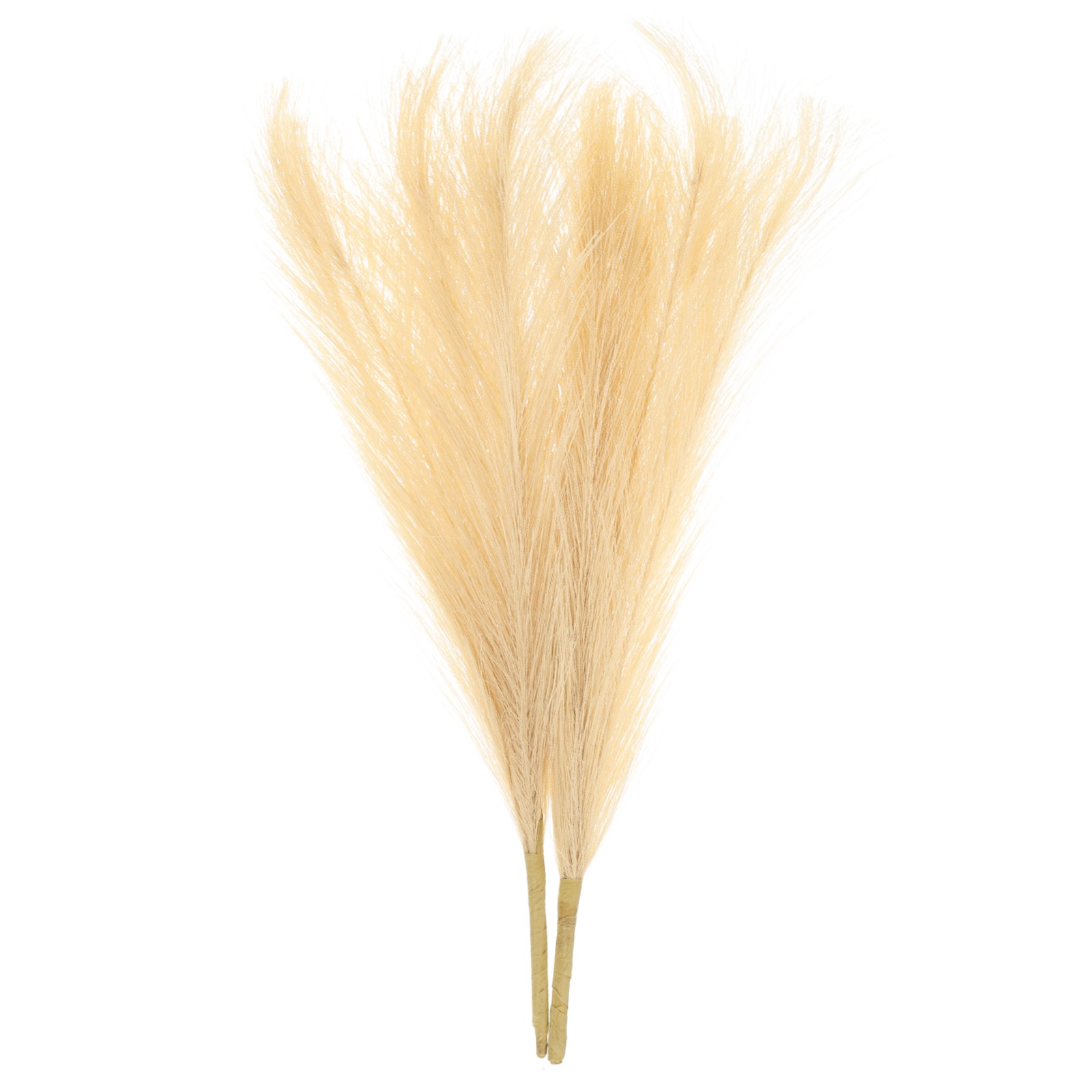 2pcs Faux Pampas Grass 17 Inch 10 Stem Artificial Grass for Decor, Light Coffee