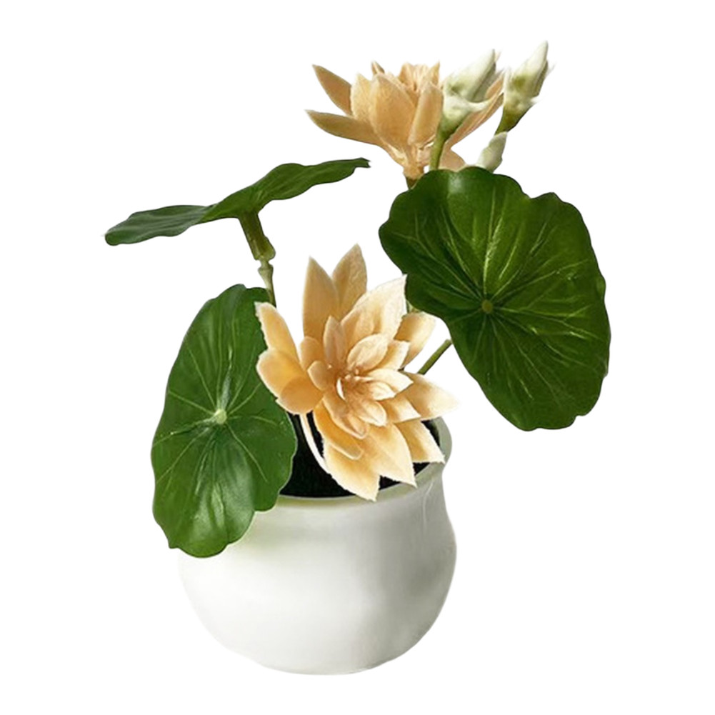 13cm Artificial Potted Lotus Flower for Table Centerpiece Wedding Setup