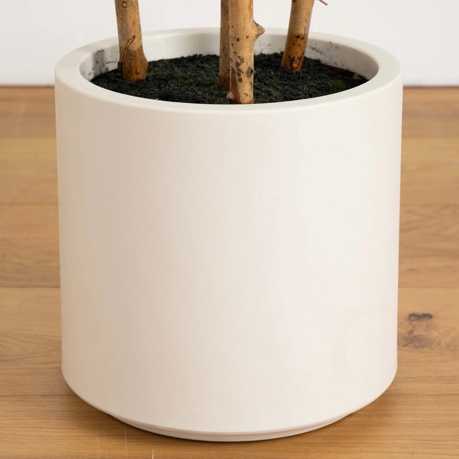 6 Ft. Artificial Fiddle Leaf Tree in Decorative White Planter.