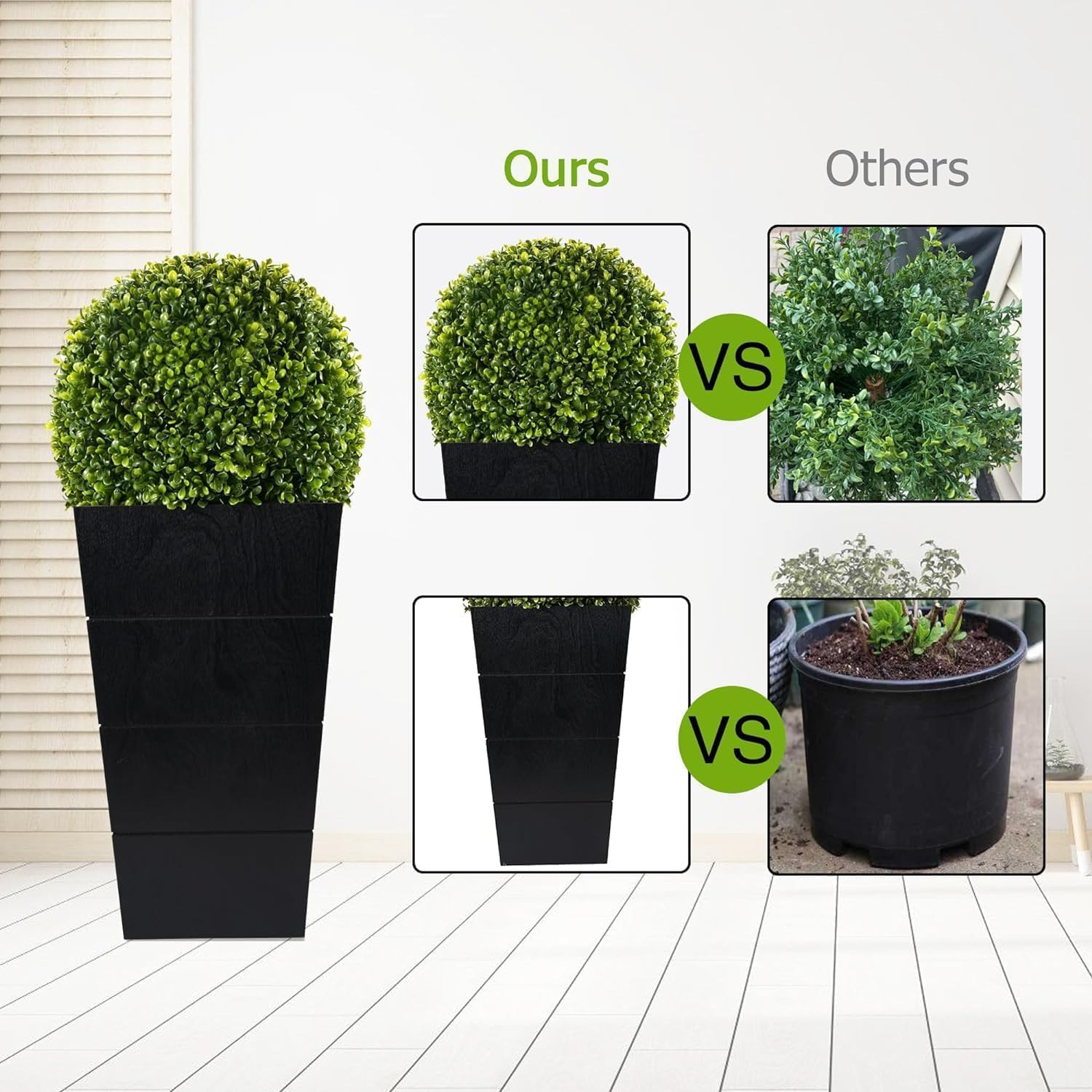 29″ LED Artificial Boxwood Topiary Tree for Home & Office Decor