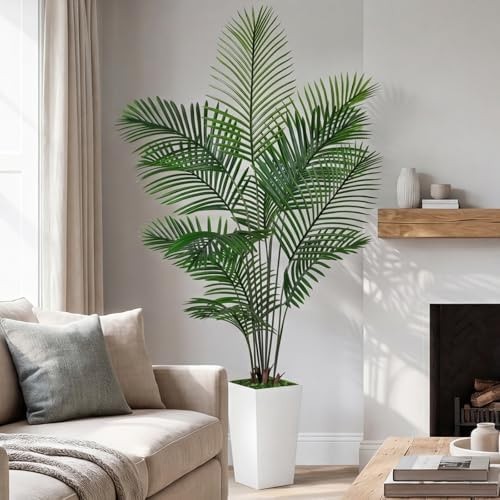 Artificial Palm Tree 6FT Tall, Faux Palm Tree Indoor Outdoor, 72in Fake Tropi…