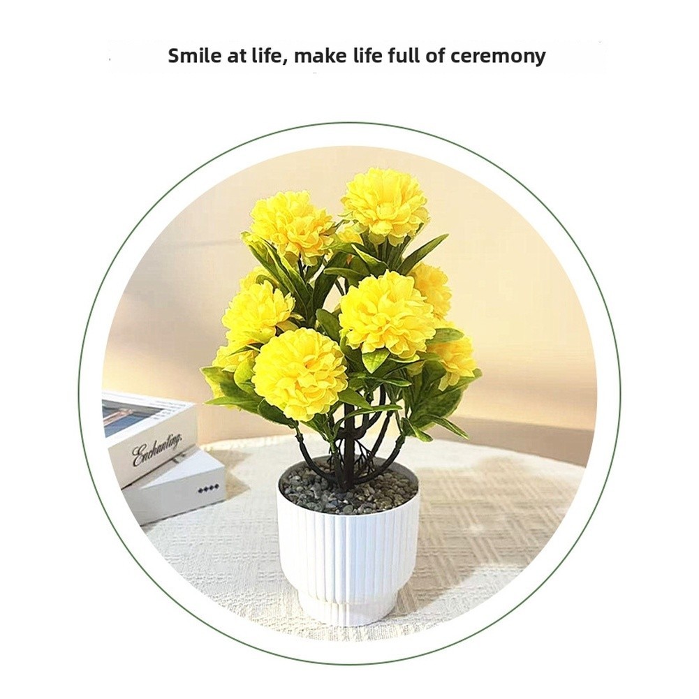 Simulation Chrysanthemum Flower Ball For Living Room Bedroom And Study Decor