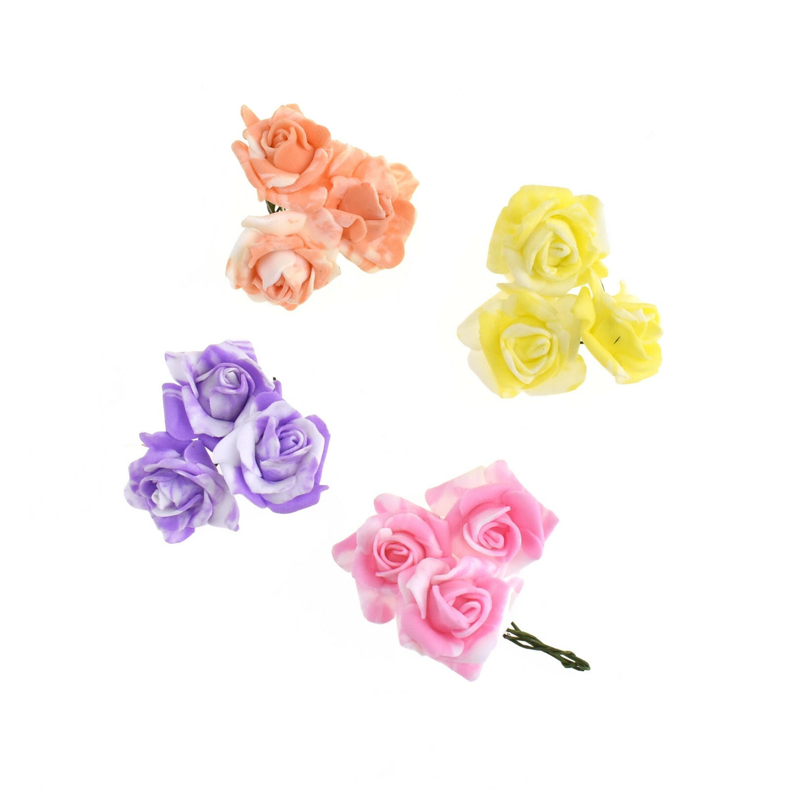 ESC05 Foam Flowers with Twist Ties, 1-inch, 9-count,