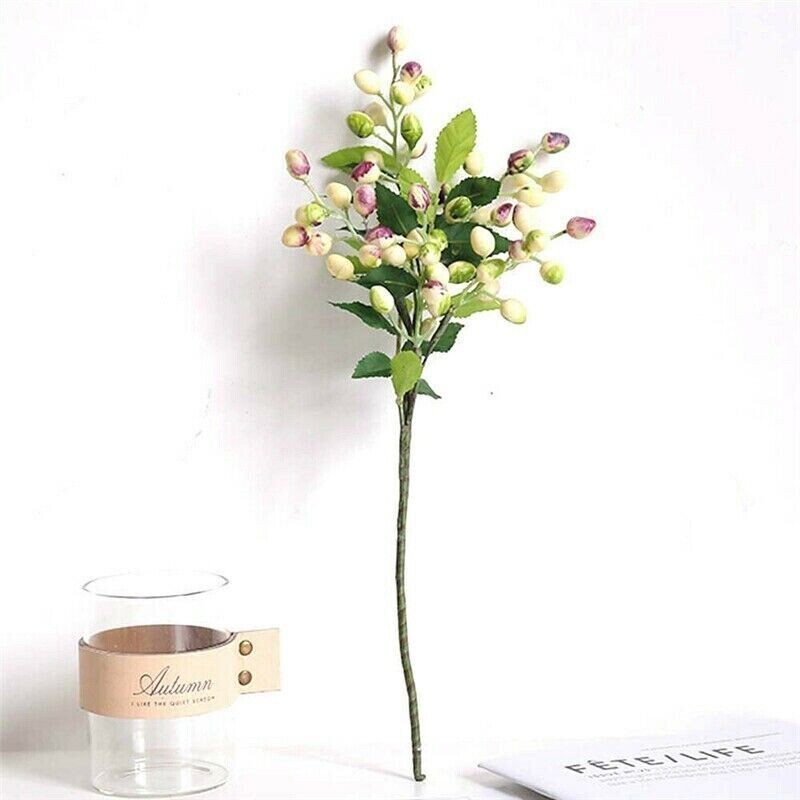 Artificial Berry Flower Fake Olive Fruit Branch Plant Home Decor Flowers Bean