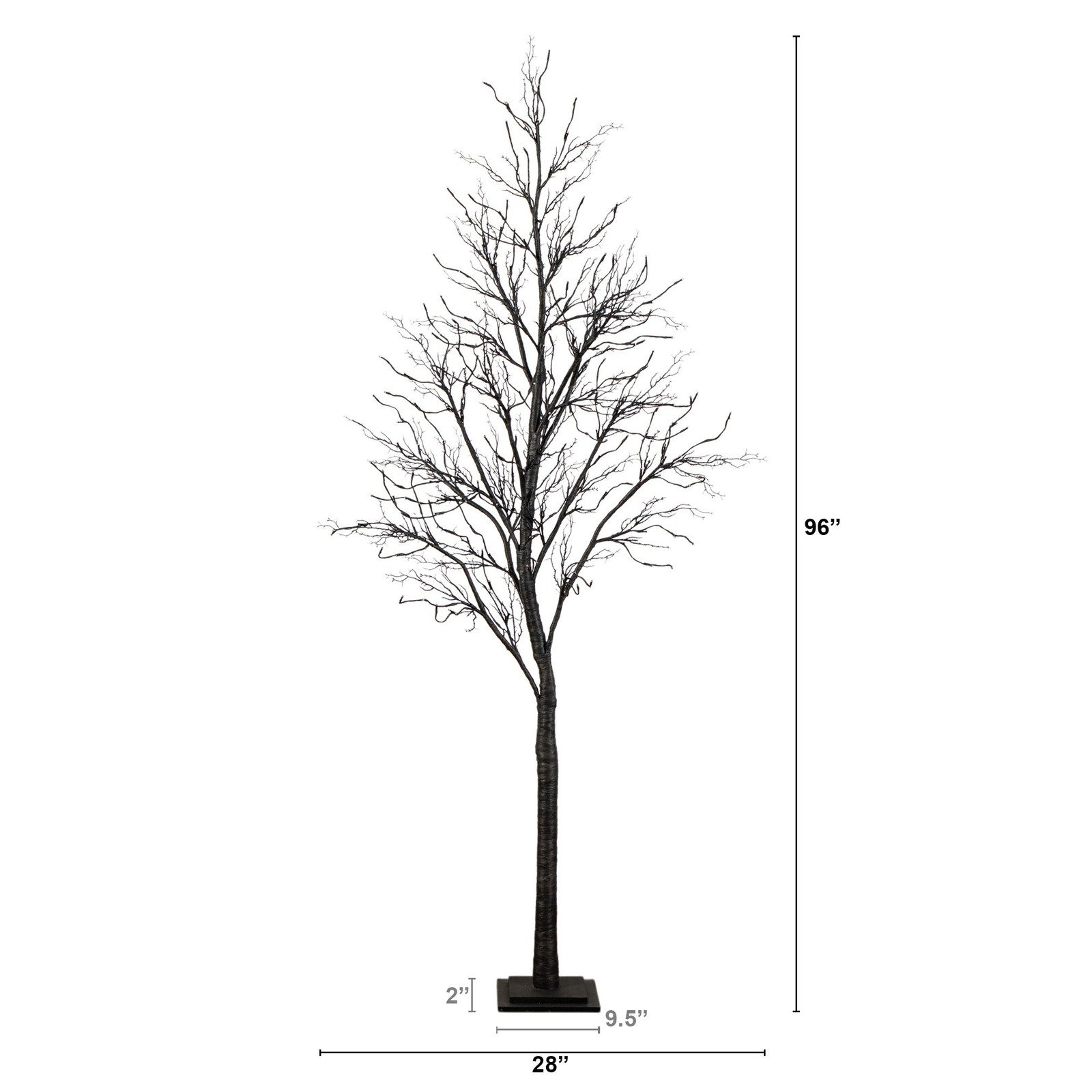 Nearly Natural 8ft Pre-Lit Halloween Deluxe Black Twig Tree w/ 216 LED