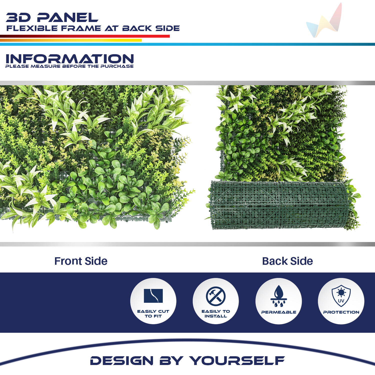 20×20″ Artificial Faux 3D Mix Fern Plants Privacy Fence Decor Mats Hedge #13