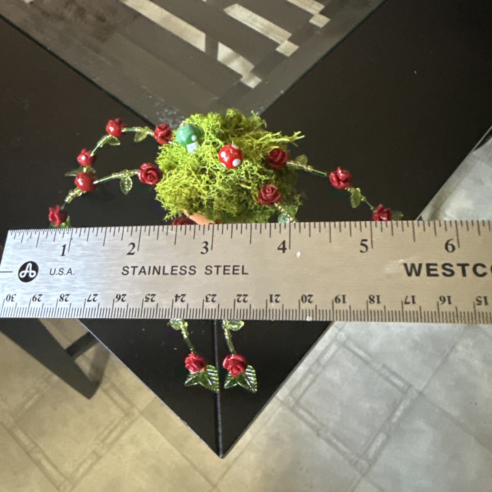 Handmade Miniature Dainty Beaded Indoor Plant W/Magnet – Never Needs Watering!
