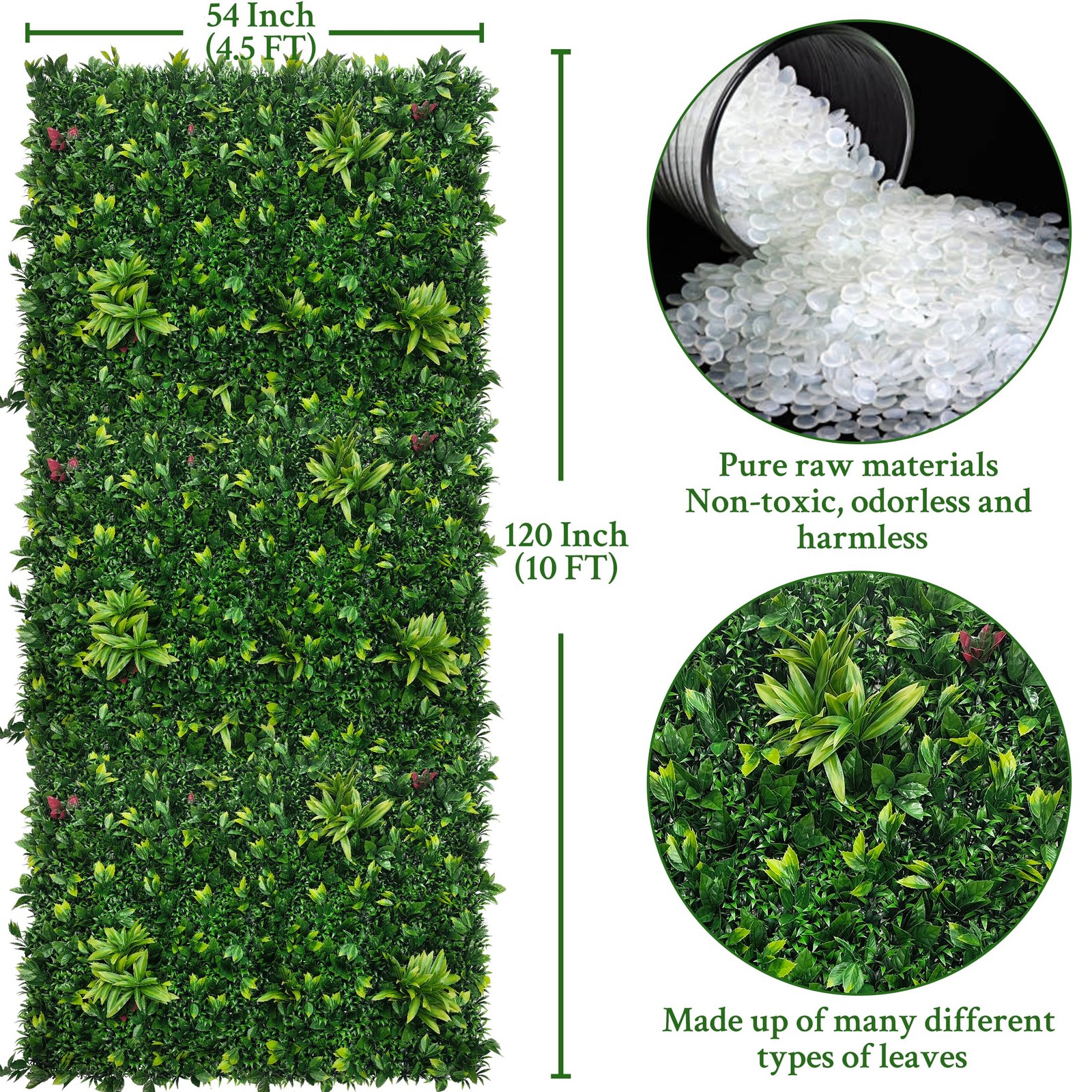 Artificial Boxwood Panels: 54″ x 120″ (45 sqft) Green Decor
