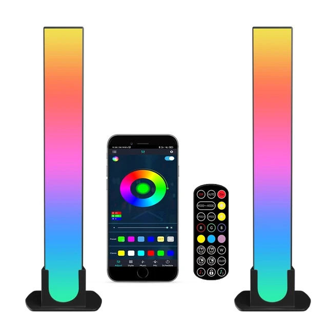 LED Floor Lamp RGB Desktop Colorful Atmosphere Music Night Light Strip WIFI/Blue