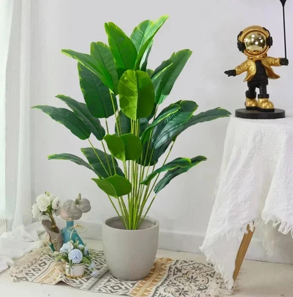 1pc Artificial Plants Large Tropical Palm Tree Fake Banana Plants Leaves Real
