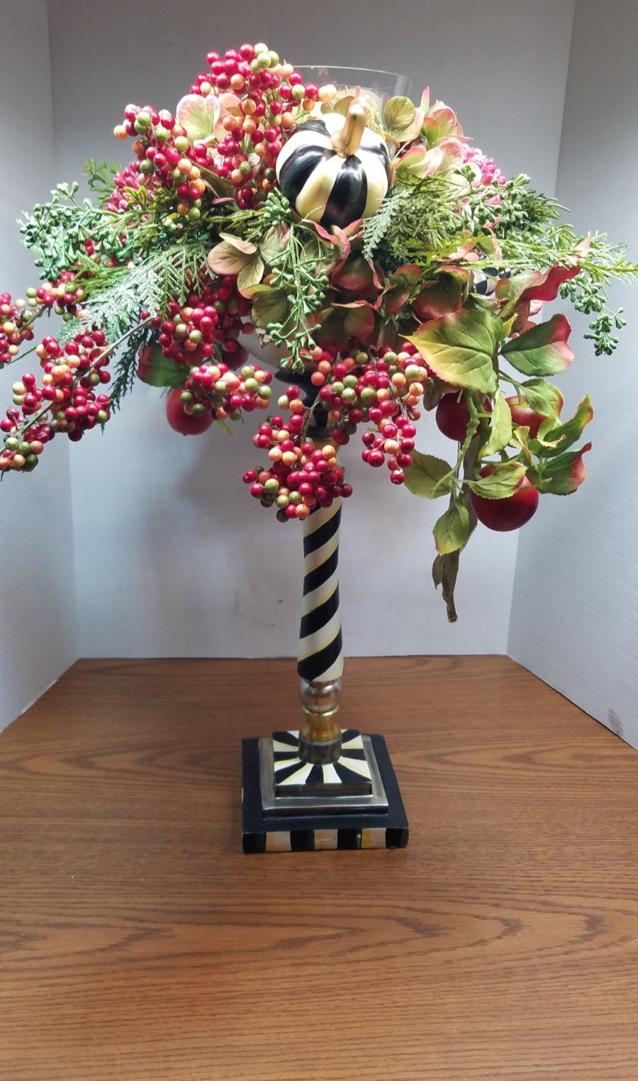 MacKenzie Childs 26″ Autumn Sunset Grand Candle Stand RARE