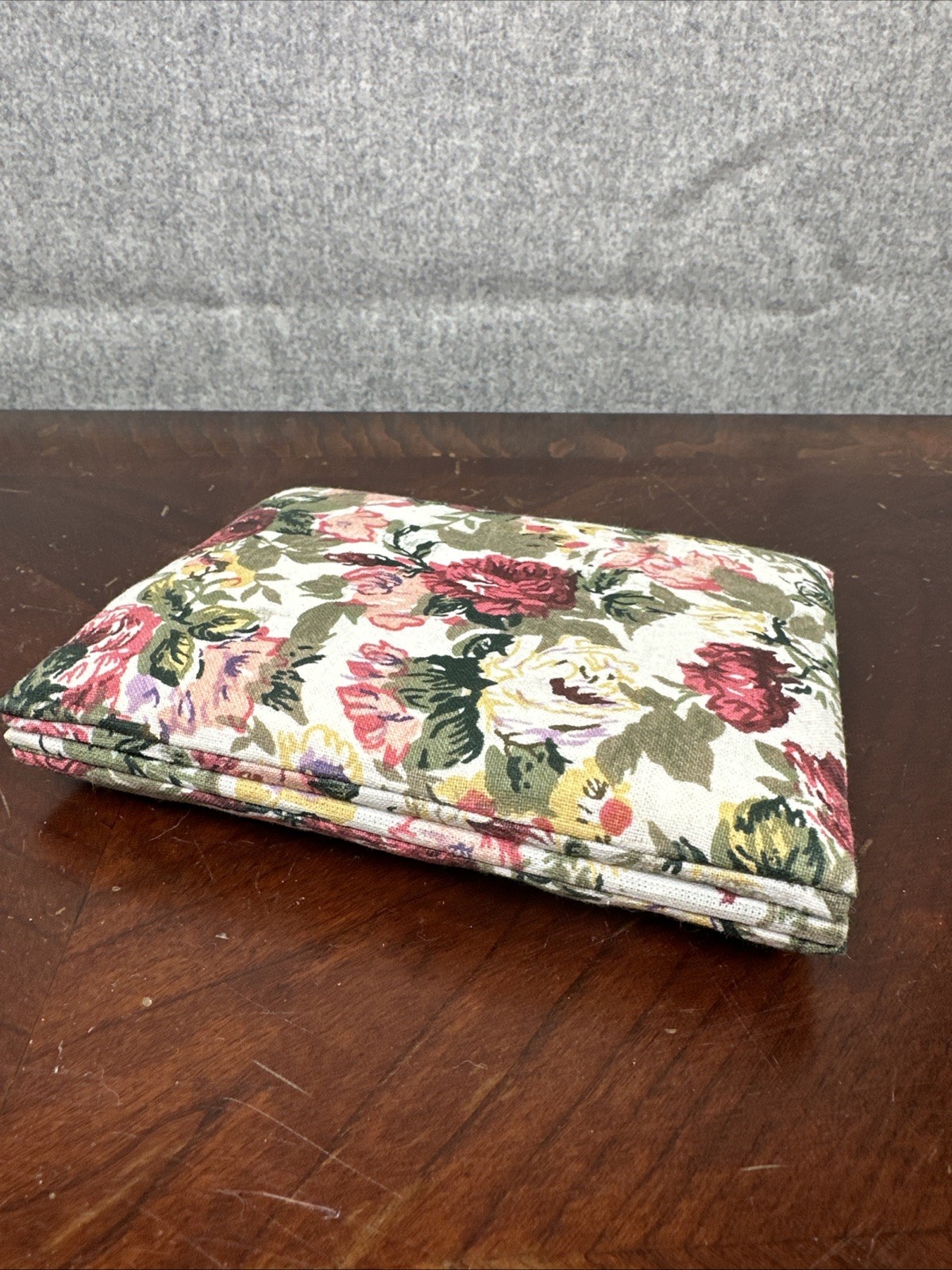Vintage Floral Fabric Picture Frame Rose Print Cottage Core Granny