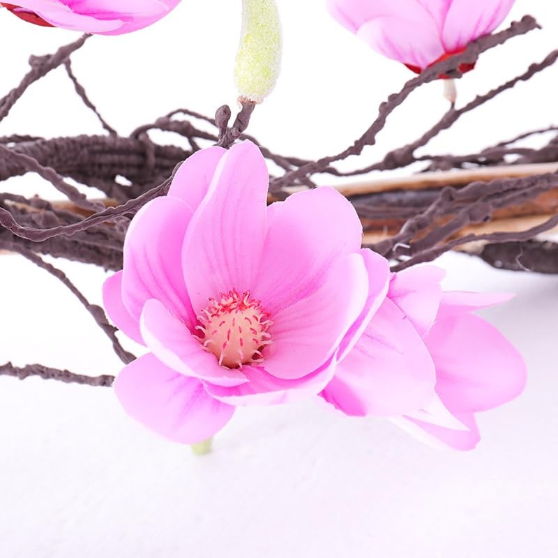 118in Faux Magnolia Orchid Flores Garland Hanging Vines(Fuchsia)