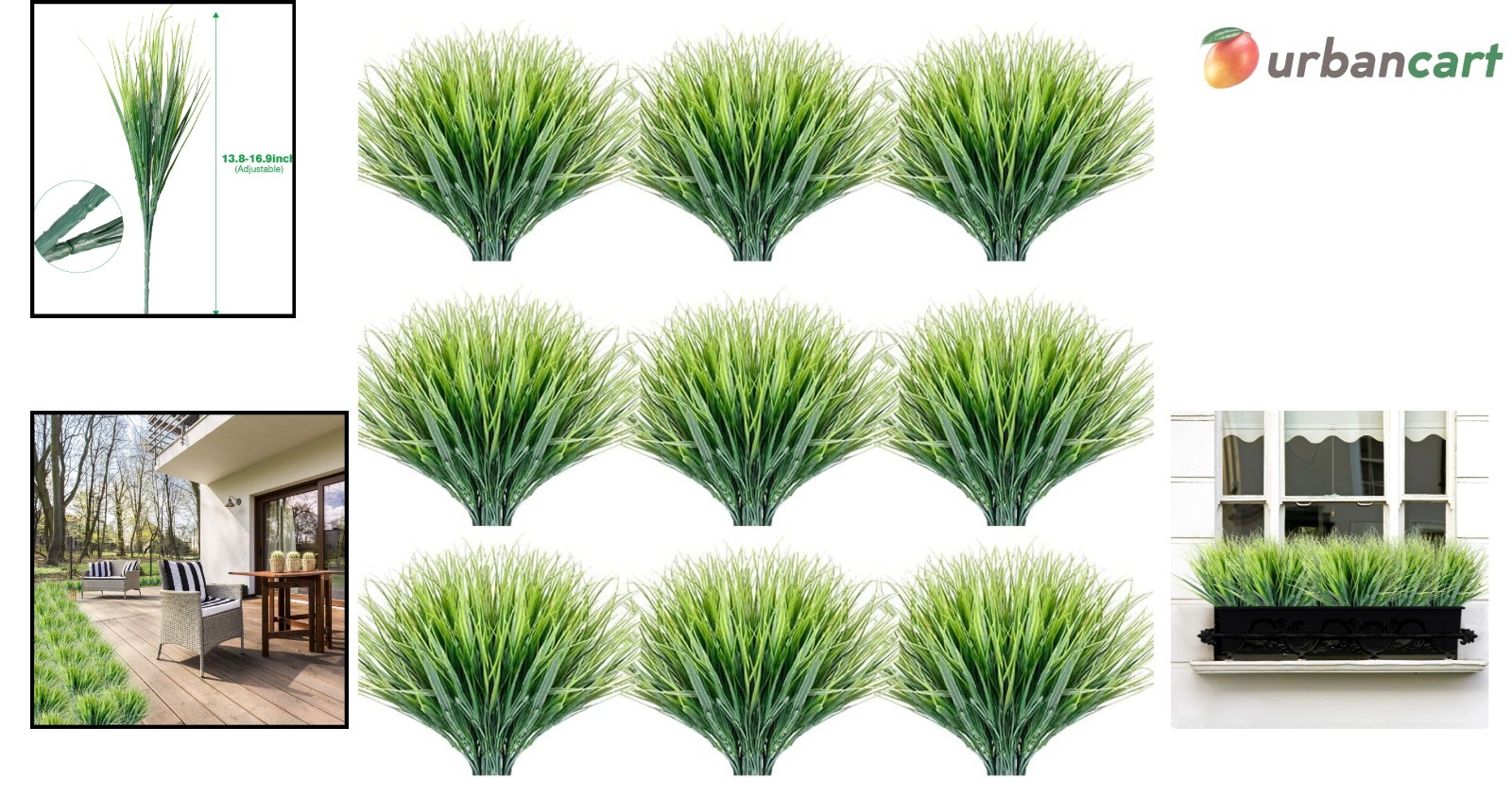 LushLife 30-Bundle UV-Resistant Artificial Grass Set for Indoor & Outdoor Decor