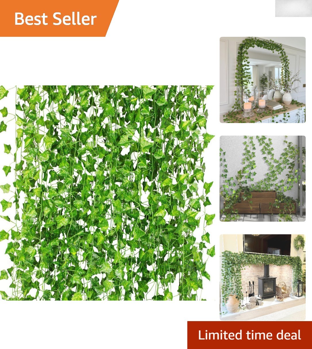 Low-Maintenance 12-Pack 84Ft Artificial Ivy – Enhance Your Space Effortlessly