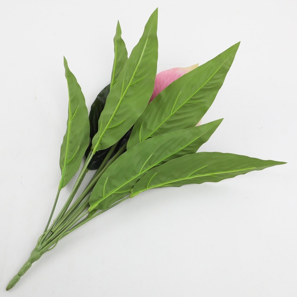 Artificial Plants 42cm White Anthurium Leaves for Wedding Photography Backdrops