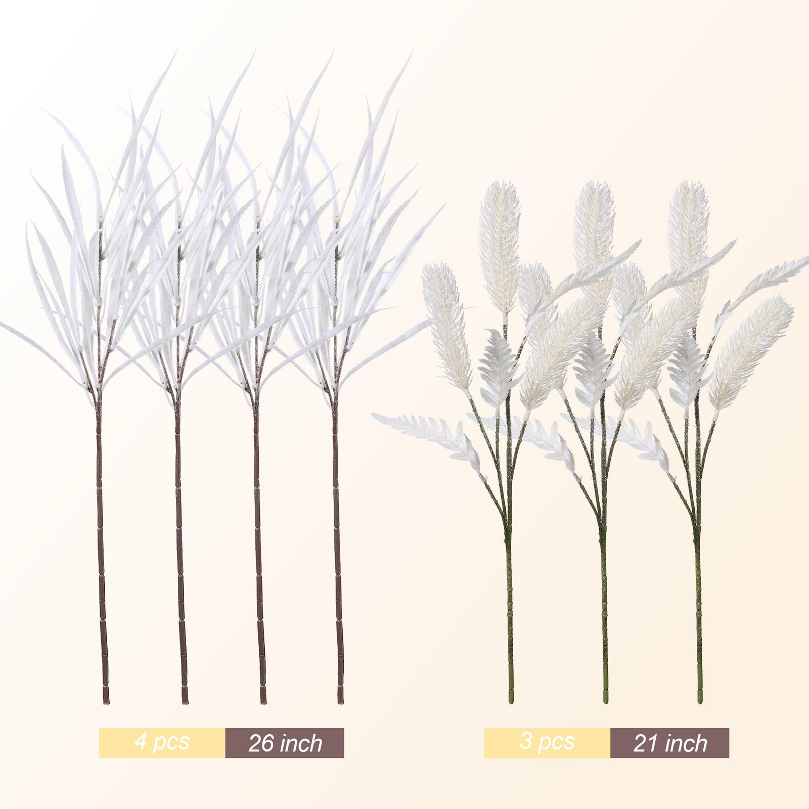 Ivydale 7 PCS Artificial Fall Stems 26in White Flowers Silk Greenery