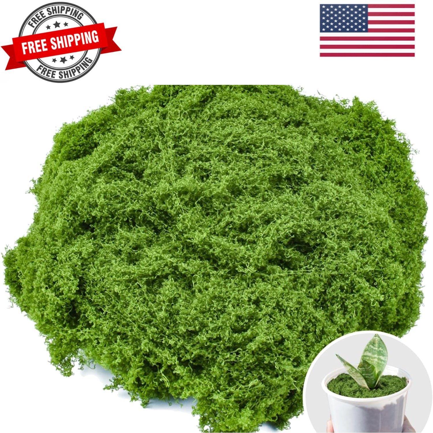 Fake Green Moss for Crafts 5.3 Oz Decorative Artificial Moss for Crafts Decor…